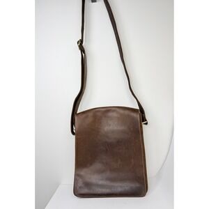 Kattee‎ Leather Messenger Crossbody Shoulder Bag Travel Brown Flap Satchel